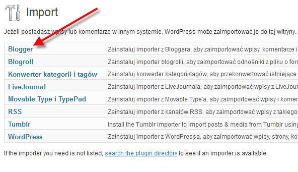 Import do WordPress z Blogspot